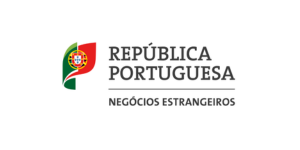 Logotipo Republica Portuguesa Negócios Estrangeiros com bandeira de Portugal
